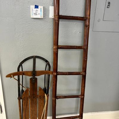 Bamboo Ladder and Antique sled