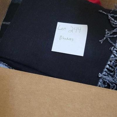 Box of throw blankets