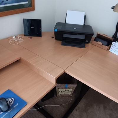NICE L-SHAPED DESK WITH 2 DRAWER FILING CABINET