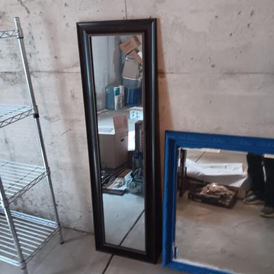 PAINTED WOOD FRAMED MIRROR AND A FULL LENGTH MIRROR