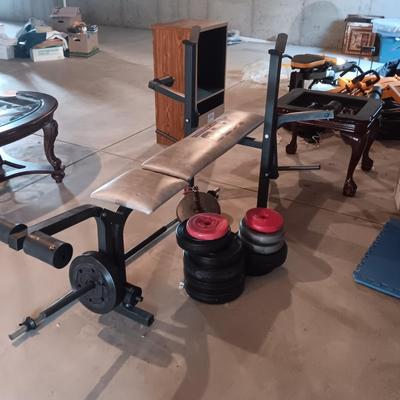 WEIDER 140 WEIGHT BENCH COMBO COMPLETE WITH WEIGHTS