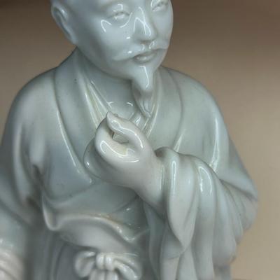 Large Antique Chinese Blanc De Chine Dehua Porcelain Statue of “The Wise Man” - Pristine Condition