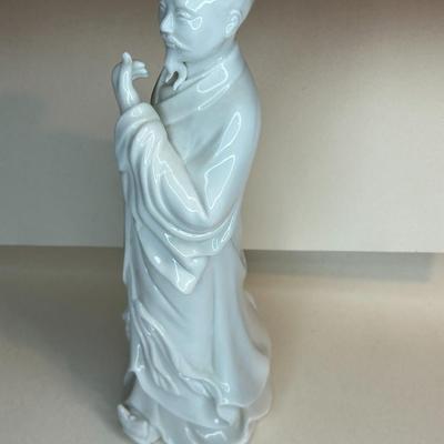 Large Antique Chinese Blanc De Chine Dehua Porcelain Statue of “The Wise Man” - Pristine Condition