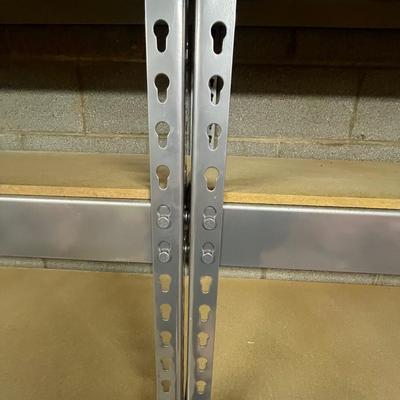 Four Metal Shelving Units with Wood Shelves (BS-MG)