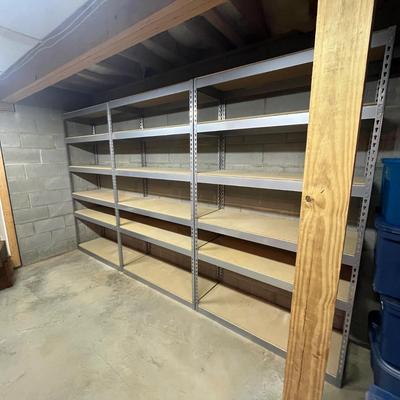 Four Metal Shelving Units with Wood Shelves (BS-MG)