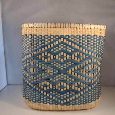 Hand Woven, Artisan Created Basket (Blue)
