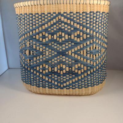 Hand Woven, Artisan Created Basket (Blue)