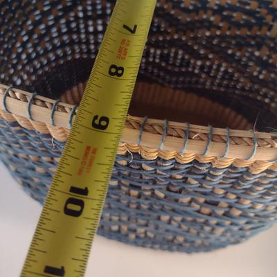 Hand Woven, Artisan Created Basket (Blue)
