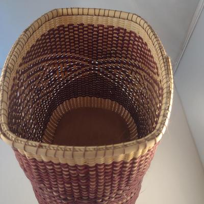 Hand Woven, Artisan Created Basket (Red)