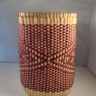 Hand Woven, Artisan Created Basket (Red)