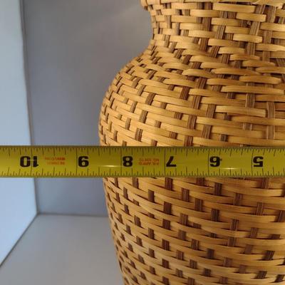 Hand Woven, Artisan Created Basket with Porcelain Vase Interior