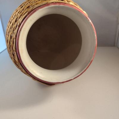Hand Woven, Artisan Created Basket with Porcelain Vase Interior