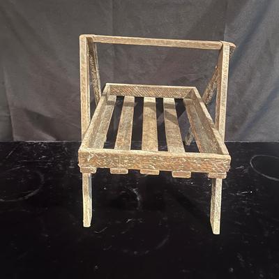 Wooden Strawberry Basket Carrier & Metal Egg Basket (BS-MG)