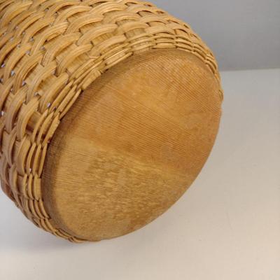 Hand Woven, Artisan Created Round Basket with Window Design