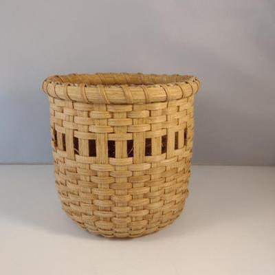 Hand Woven, Artisan Created Round Basket with Window Design