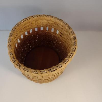 Hand Woven, Artisan Created Round Basket with Window Design