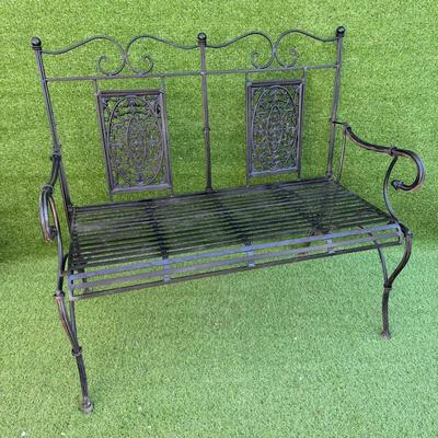 172 Black Iron Outdoor Bench