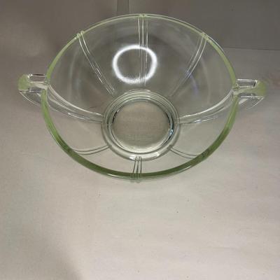 Vintage GlasBake Queen Anne Clear Glass Casserole Bowl 2 Qt. USA Depression Era 1930s Art Deco Style