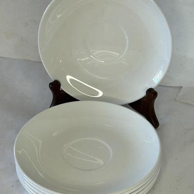 Vintage Set of 6 Centura by Corning White Porcelain Saucers