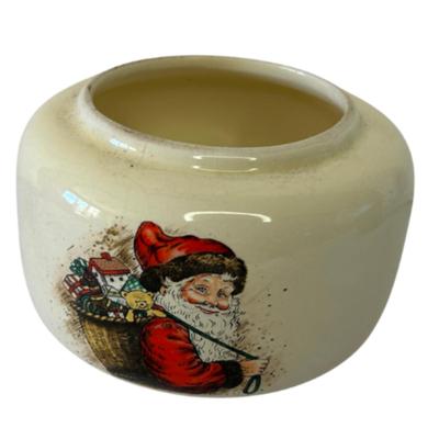 Collectible Vintage Santa Claus Christmas Ceramic Pottery Jar