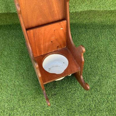 185 Vintage Wooden Children's Potty Rocking Chair