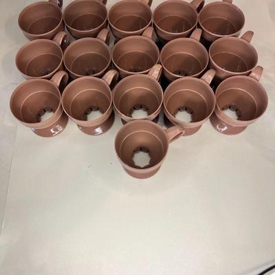 Vintage 1960s Dixie Cup Holders Brown Plastic Matching Set of 20 - Excellent Condition