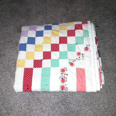 COLORFUL HAND SEWN QUILT