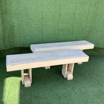 193 Pair of Wooden Outdoor Benches