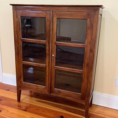 FAR EAST TRADING CO. ~ Solid Wood Cabinet With Beveled Glass In Doors