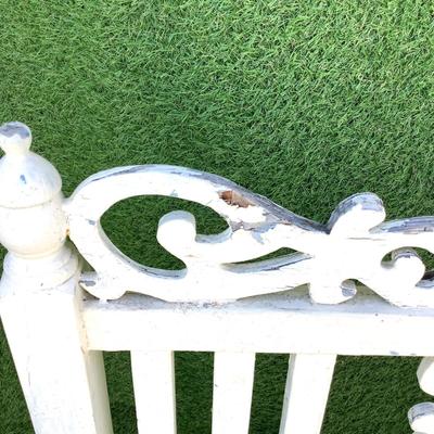 208 Victorian Outdoor Painted Wooden Bench and Coffee Table