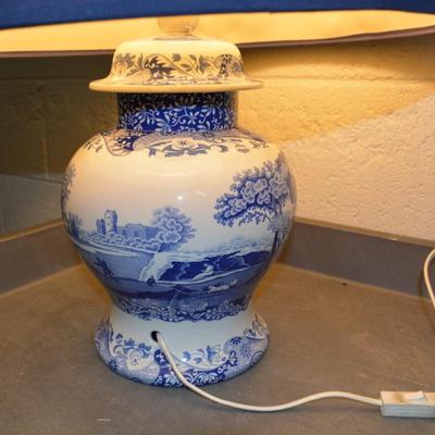 SPODE England Blue and White Italian Ginger Jar Table Lamp