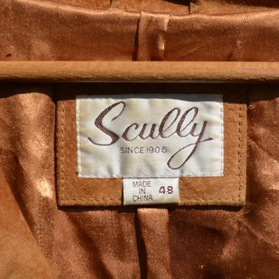 Fabulous Vintage Brown Leather Fringed Jacket by Scully Size 48