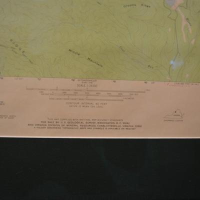 Framed & Matted USGS Reddish Knob Quadrangle Map 36”x31”