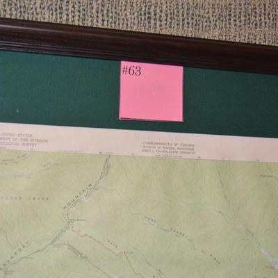 Framed & Matted USGS Reddish Knob Quadrangle Map 36”x31”