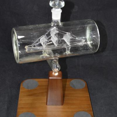 ‘The Wine Savant’ Ship in a Bottle Decanter 13”x8”x8”
