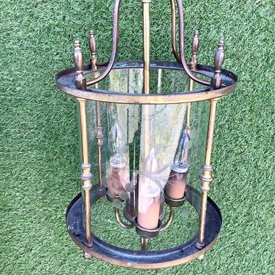 212 Vintage 3-bulb Pendant Light w/ Etched Glass