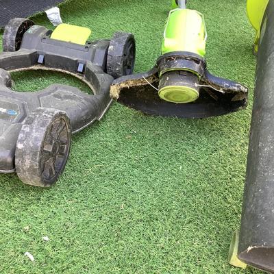 213 Earthwise 2 in 1 Mower /Weed Eater and SunJoe Blower