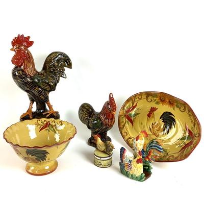 220 Tableware and Ceramic Rooster Decor