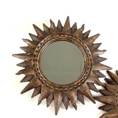 221 Pair of Sunburst Bronzed Colored Mirrors