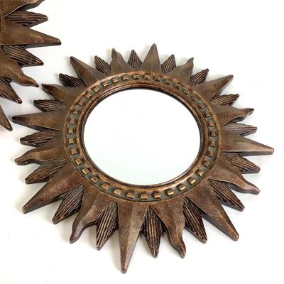 221 Pair of Sunburst Bronzed Colored Mirrors