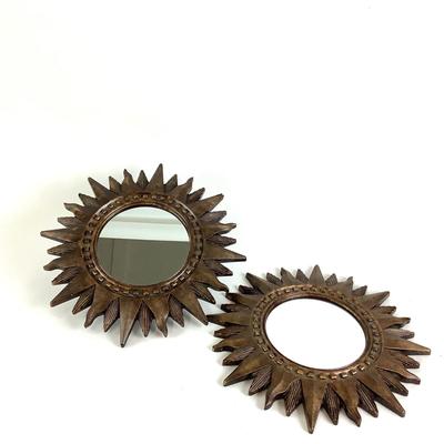 221 Pair of Sunburst Bronzed Colored Mirrors