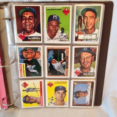 Two Binders Topps Baseball Cards - 1953 &'54 Reprints Negro Leagues & More (BO-JS)