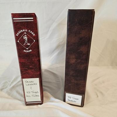 Two Binders Topps Baseball Cards - 1953 &'54 Reprints Negro Leagues & More (BO-JS)