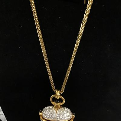 Joan Rivers Rhinestone Gold Chain With Pendant