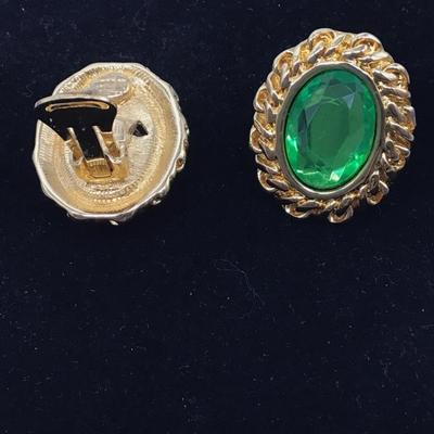 KJL marked gold Tone clip on earrings vintage