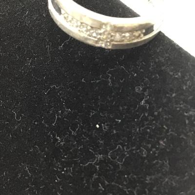 925 silver ring with Rhinestone cross