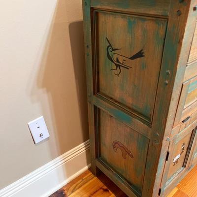 Rustic Solid Wood Distressed Cabinet