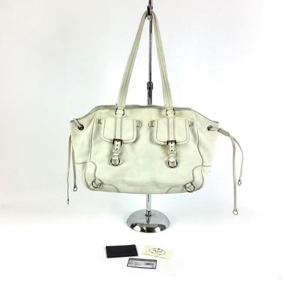 233 Authentic White Leather Prada Purse, Milano Italy