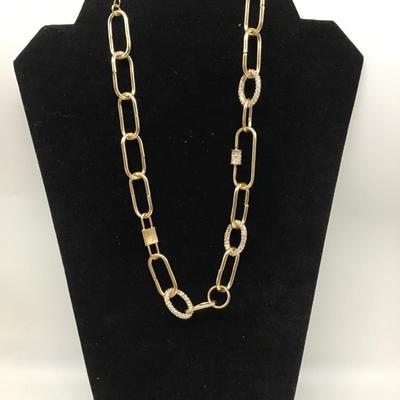 Gold toned chain link necklace