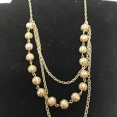 Gold toned 3 layer necklace